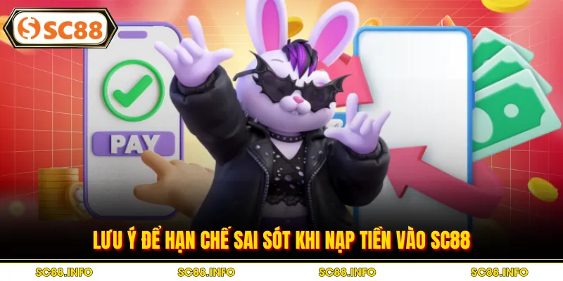 Lưu ý để hạn chế sai sót khi nạp tiền vào SC88